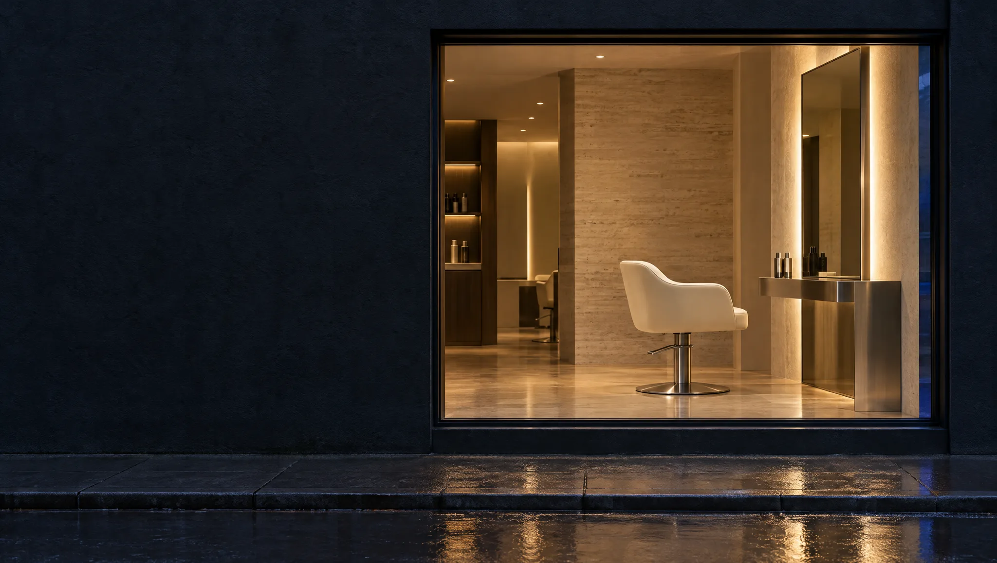 After Hours art direction for the fictional Salon Luxe studio.